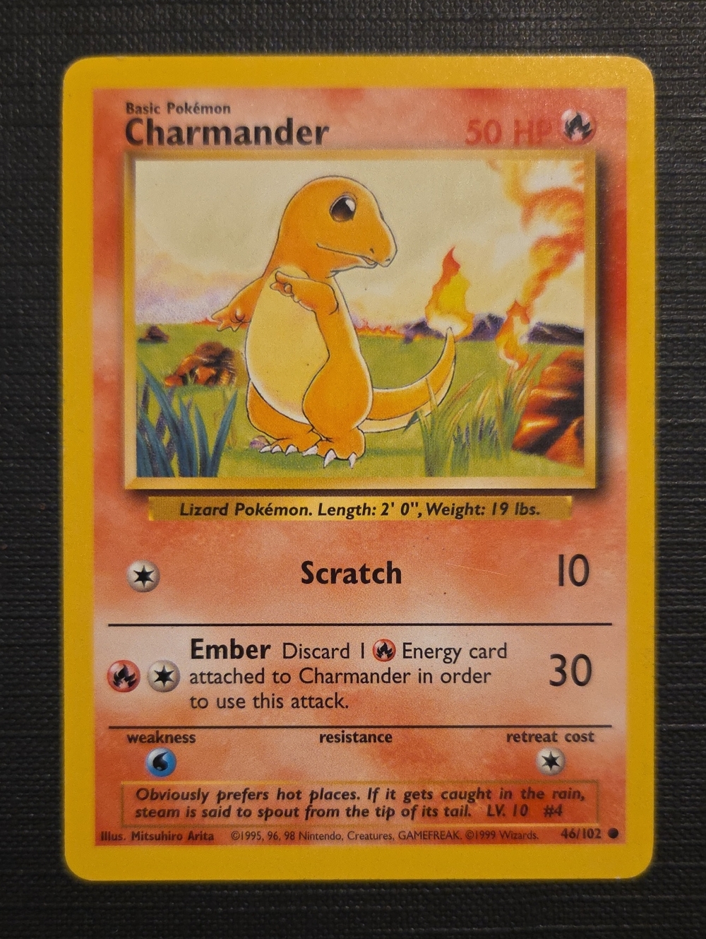 Pokemon Base Set 1999 CHARMANDER Trading Card (46/102)